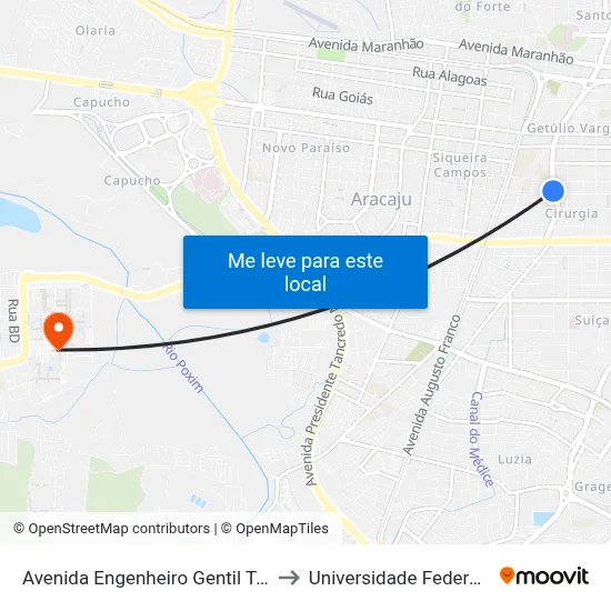 Avenida Engenheiro Gentil Tavares, 890-934 to Universidade Federal De Sergipe map