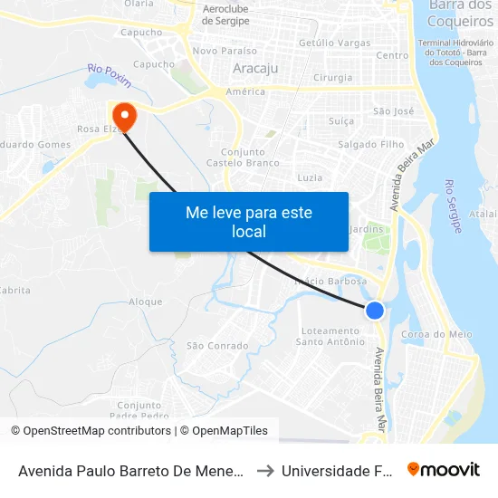 Avenida Paulo Barreto De Menezes, 100 | Parque Dos Cajueiros to Universidade Federal De Sergipe map