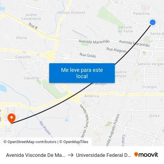 Avenida Visconde De Maracaju, 27 to Universidade Federal De Sergipe map