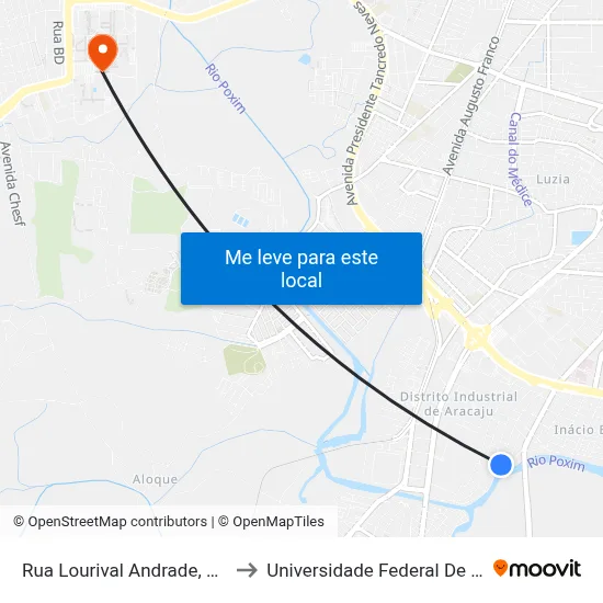 Rua Lourival Andrade, 805-823 to Universidade Federal De Sergipe map