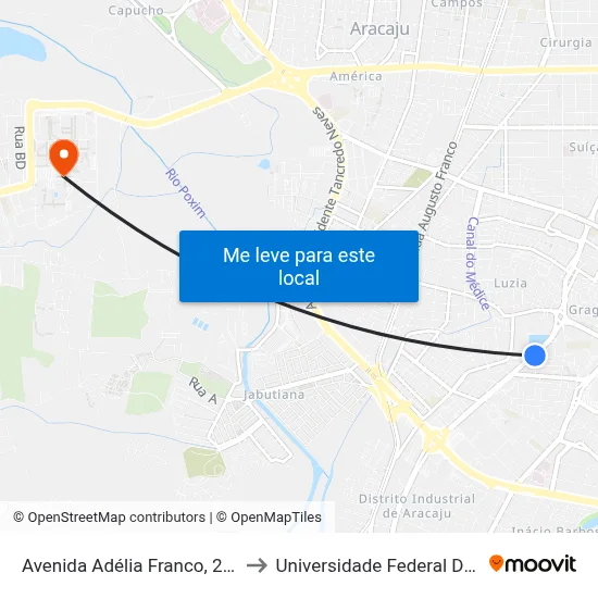 Avenida Adélia Franco, 2302-2600 to Universidade Federal De Sergipe map