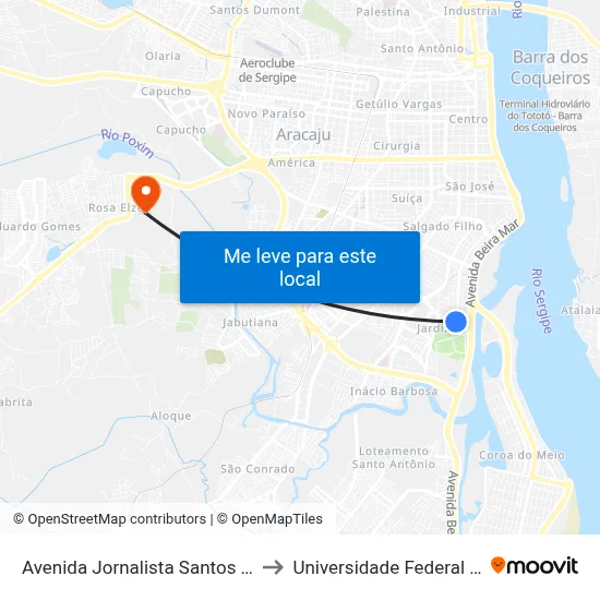 Avenida Jornalista Santos Santana, 260 to Universidade Federal De Sergipe map