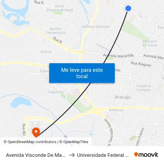 Avenida Visconde De Maracaju, 850 to Universidade Federal De Sergipe map