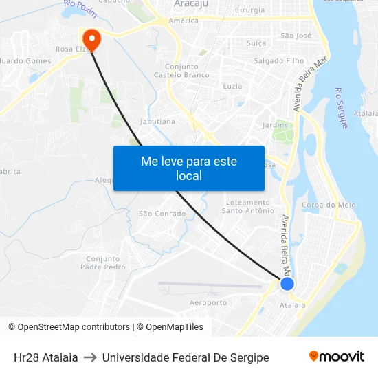 Hr28 Atalaia to Universidade Federal De Sergipe map