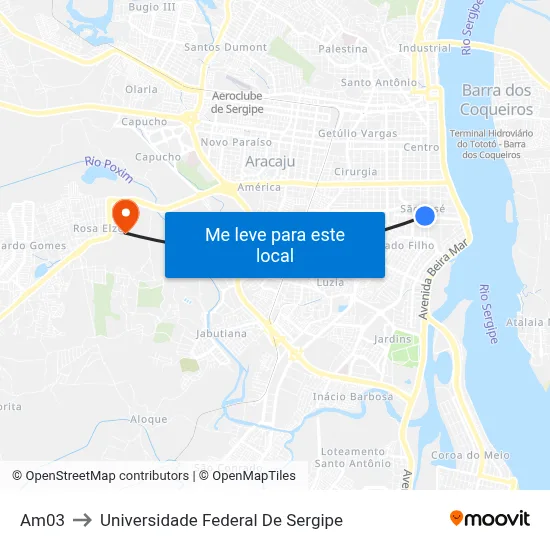 Am03 to Universidade Federal De Sergipe map