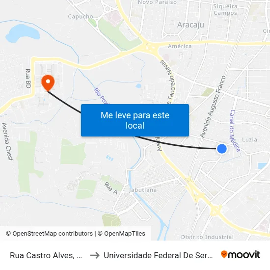 Rua Castro Alves, 507 to Universidade Federal De Sergipe map