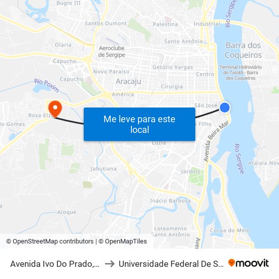 Avenida Ivo Do Prado, 1130 to Universidade Federal De Sergipe map