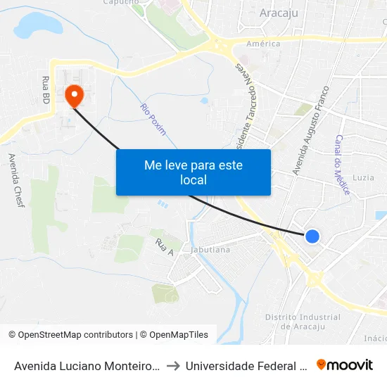 Avenida Luciano Monteiro Sobral, 465 to Universidade Federal De Sergipe map