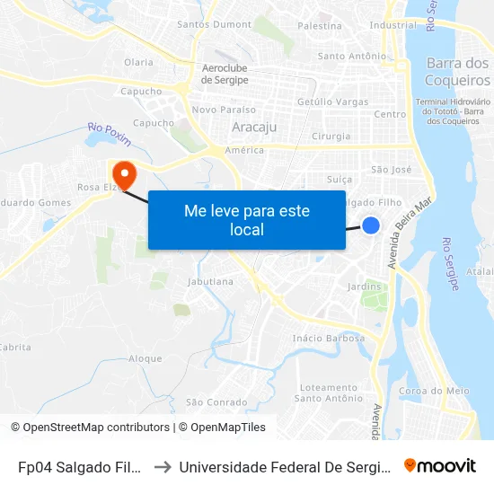 Fp04 Salgado Filho to Universidade Federal De Sergipe map