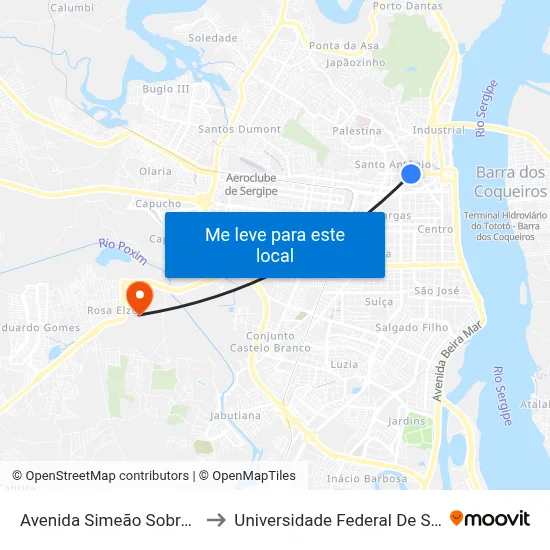 Avenida Simeão Sobral, 685 to Universidade Federal De Sergipe map
