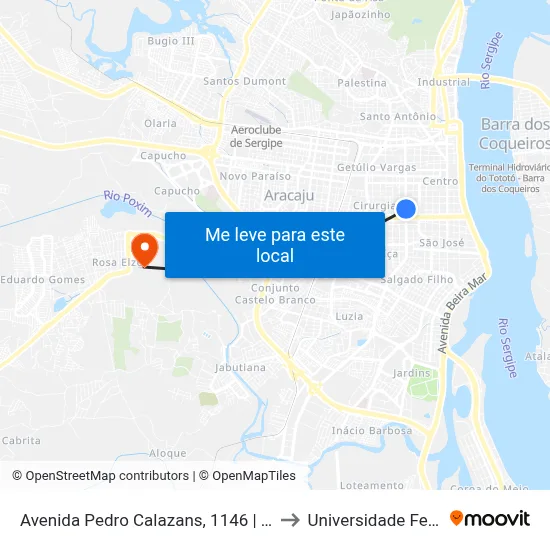 Avenida Pedro Calazans, 1146 | Escola Estadual Manoel Luiz to Universidade Federal De Sergipe map