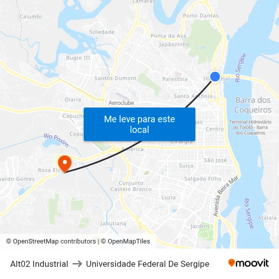 Alt02 Industrial to Universidade Federal De Sergipe map