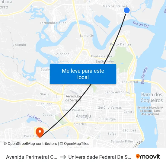 Avenida Perimetral C, 206 to Universidade Federal De Sergipe map
