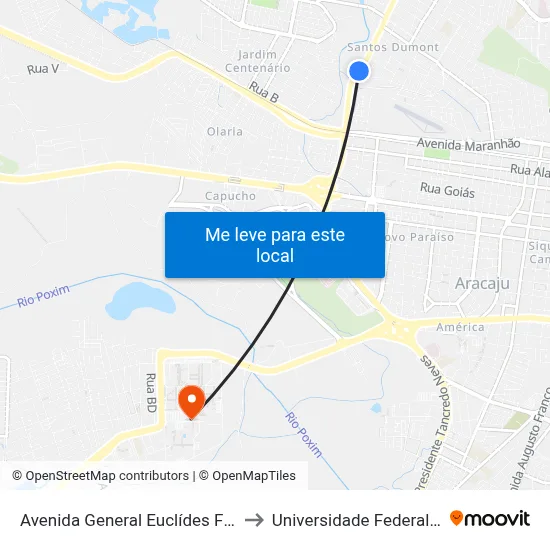 Avenida General Euclídes Figueiredo, 566 to Universidade Federal De Sergipe map