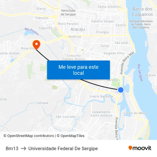 Bm13 to Universidade Federal De Sergipe map