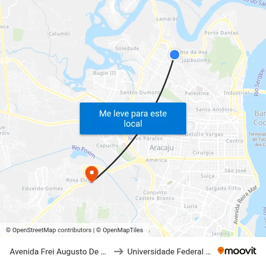 Avenida Frei Augusto De Santana 502 to Universidade Federal De Sergipe map