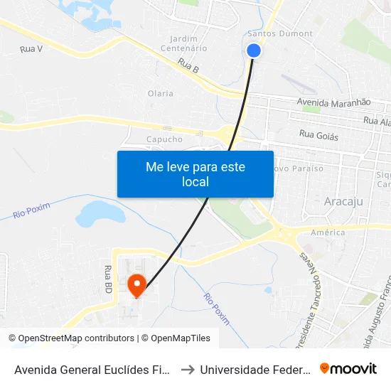 Avenida General Euclídes Figueiredo, 502-548 to Universidade Federal De Sergipe map
