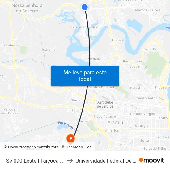 Se-090 Leste | Taiçoca De Fora to Universidade Federal De Sergipe map