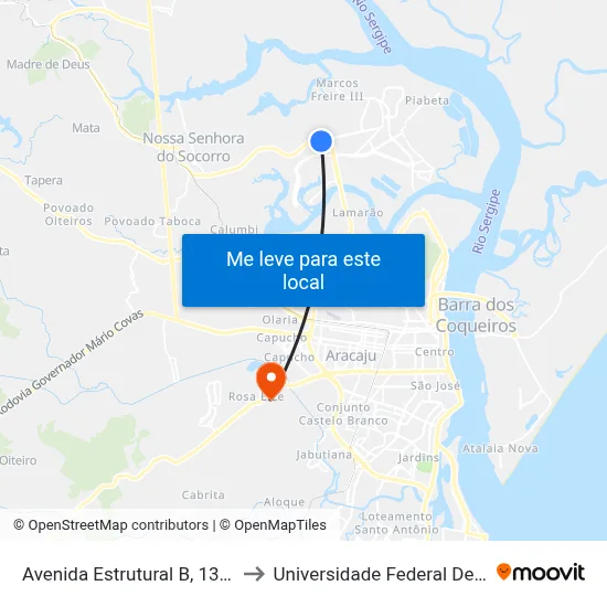 Avenida Estrutural B, 1391-1397 to Universidade Federal De Sergipe map
