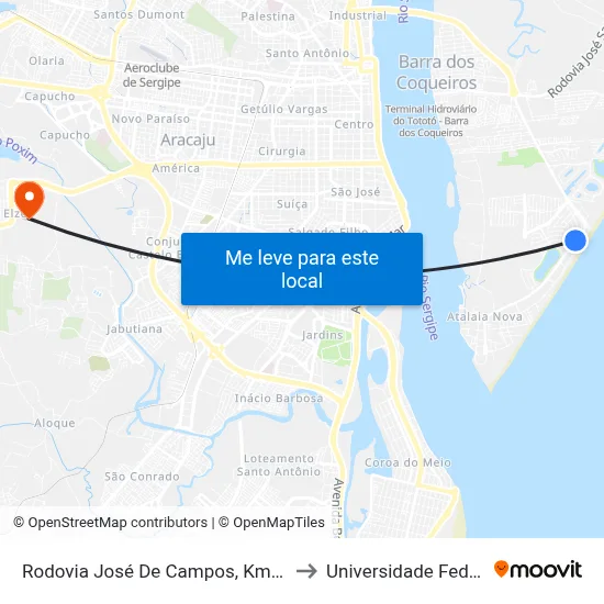 Rodovia José De Campos, Km 2,8 Sul | Praia Da Costa to Universidade Federal De Sergipe map