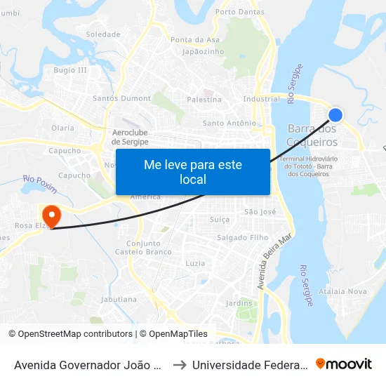 Avenida Governador João Alves Filho, 350 to Universidade Federal De Sergipe map