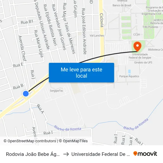 Rodovia João Bebe Água, 736 to Universidade Federal De Sergipe map