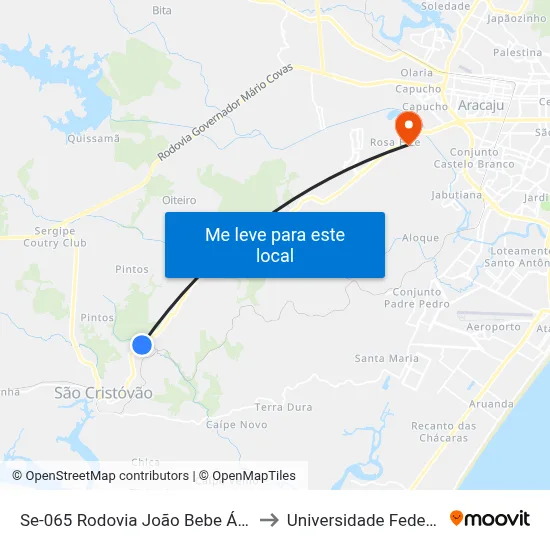 Se-065 Rodovia João Bebe Água, Km 14,7 Oeste to Universidade Federal De Sergipe map