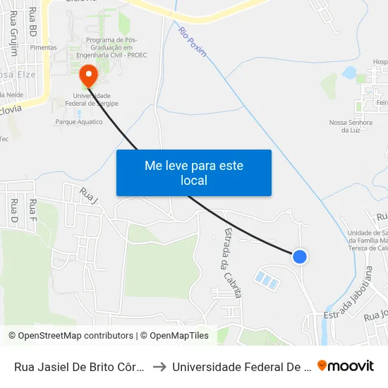 Rua Jasiel De Brito Côrtes, 200 to Universidade Federal De Sergipe map