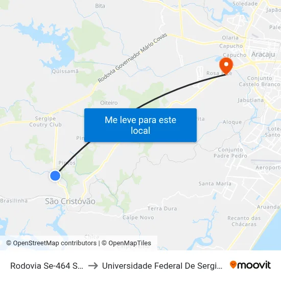 Rodovia Se-464 Sul to Universidade Federal De Sergipe map