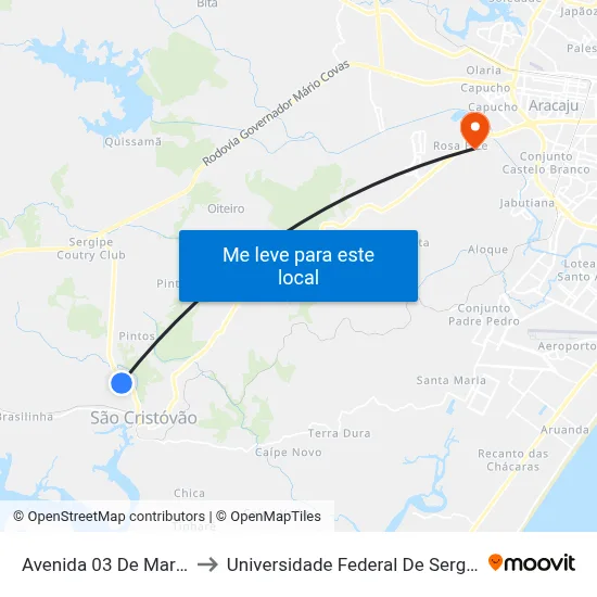 Avenida 03 De Março to Universidade Federal De Sergipe map