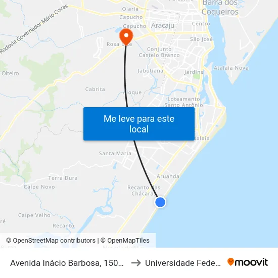 Avenida Inácio Barbosa, 1505 | Bar Caju De Ouro to Universidade Federal De Sergipe map