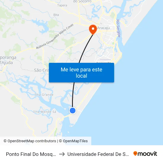 Ponto Final Do Mosqueiro to Universidade Federal De Sergipe map
