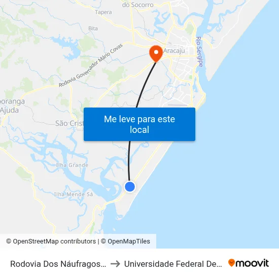 Rodovia Dos Náufragos, 15100 to Universidade Federal De Sergipe map