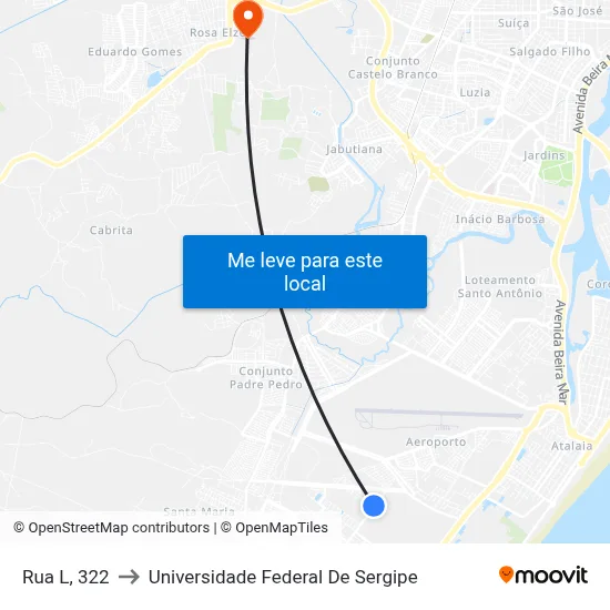 Rua L, 322 to Universidade Federal De Sergipe map