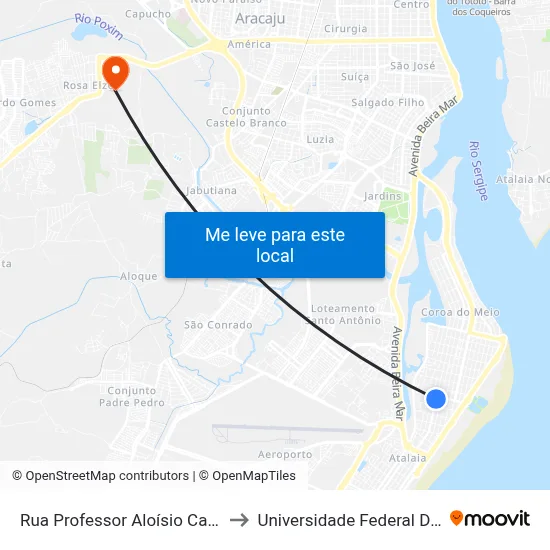 Rua Professor Aloísio Campos, 495 to Universidade Federal De Sergipe map