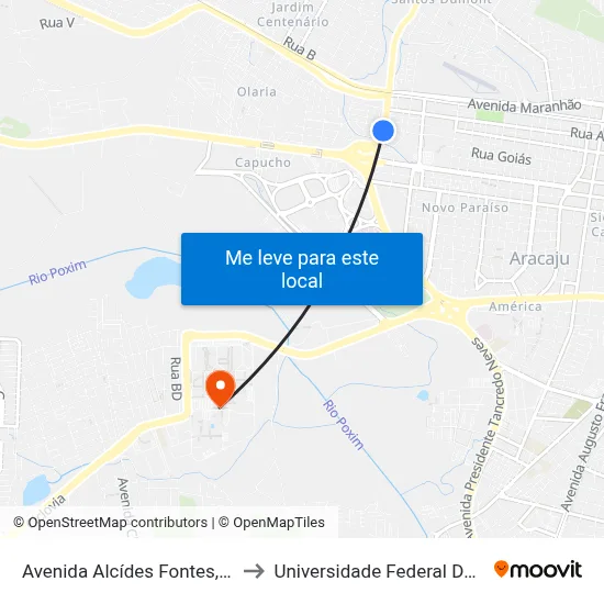 Avenida Alcídes Fontes, 117-119 to Universidade Federal De Sergipe map