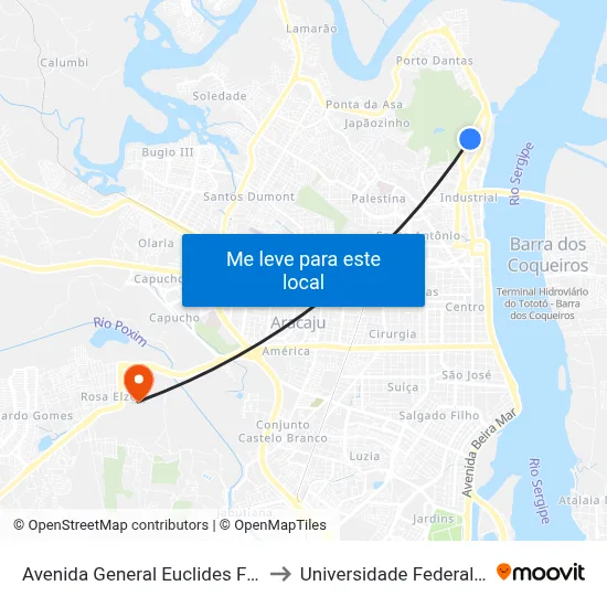 Avenida General Euclides Figueiredo, 401 to Universidade Federal De Sergipe map