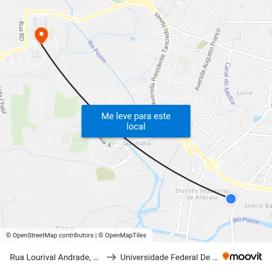 Rua Lourival Andrade, 315-353 to Universidade Federal De Sergipe map