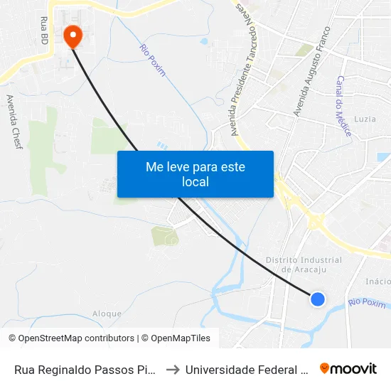 Rua Reginaldo Passos Pina, 746-828 to Universidade Federal De Sergipe map