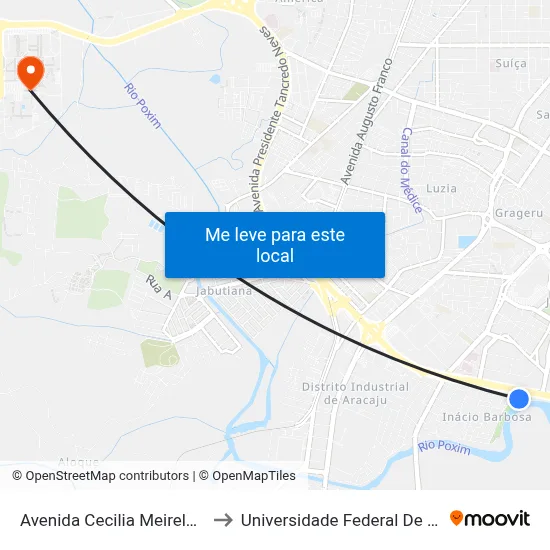 Avenida Cecilia Meireles, 1-51 to Universidade Federal De Sergipe map