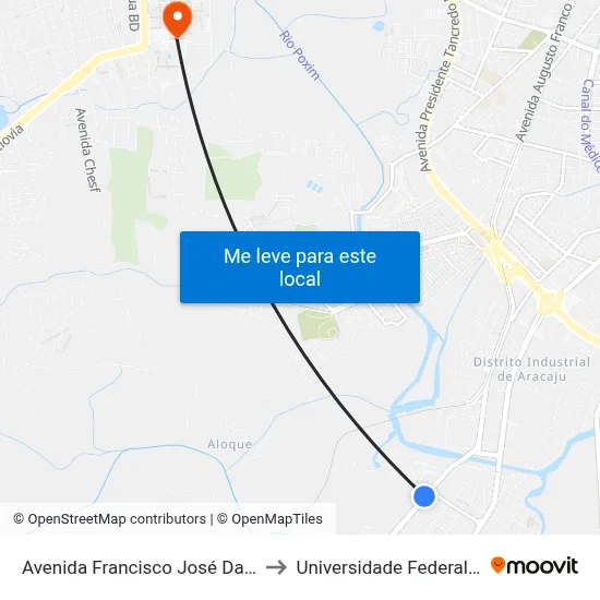 Avenida Francisco José Da Fonseca, 536 to Universidade Federal De Sergipe map