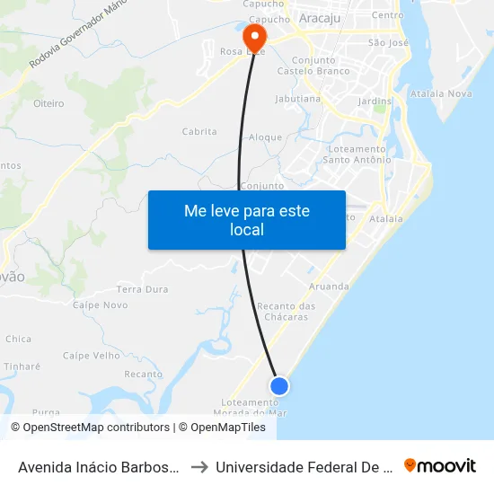 Avenida Inácio Barbosa, 4225 to Universidade Federal De Sergipe map