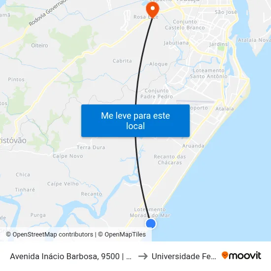 Avenida Inácio Barbosa, 9500 | Condomínio Morada Da Praia to Universidade Federal De Sergipe map