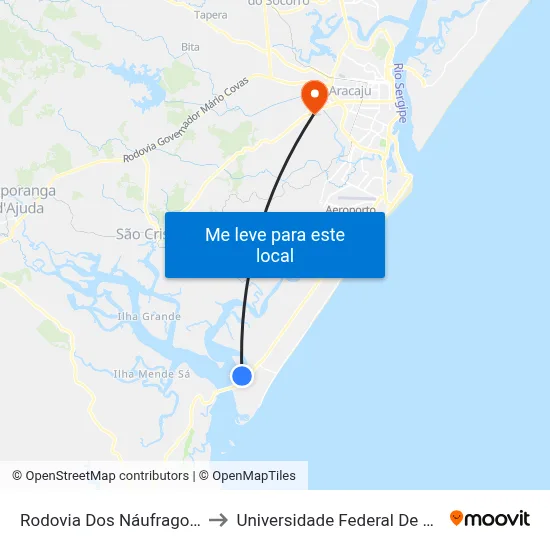 Rodovia Dos Náufragos, 150 to Universidade Federal De Sergipe map
