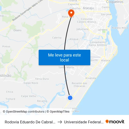 Rodovia Eduardo De Cabral Menezes, 313 to Universidade Federal De Sergipe map