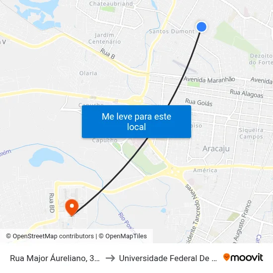 Rua Major Áureliano, 346-426 to Universidade Federal De Sergipe map