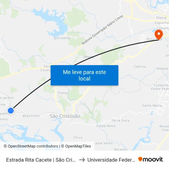 Estrada Rita Cacete | São Cristóvão, 8369-9199 to Universidade Federal De Sergipe map