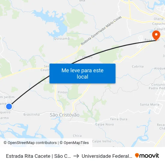 Estrada Rita Cacete | São Cristóvão, 9199 to Universidade Federal De Sergipe map