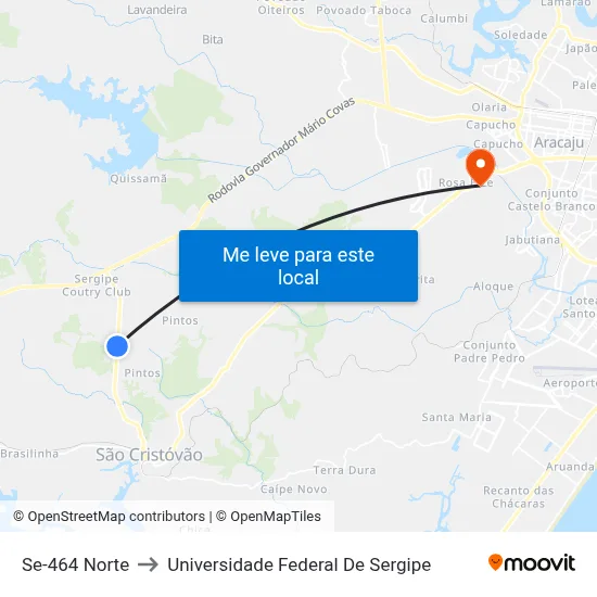 Se-464 Norte to Universidade Federal De Sergipe map