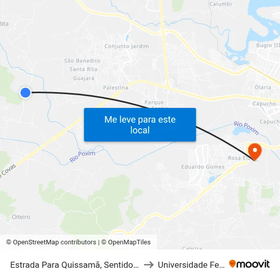 Estrada Para Quissamã, Sentido Quissamã | Povoado São Luís to Universidade Federal De Sergipe map